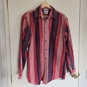 Vintage Gitano Striped Red and Blue Men's Shirt M